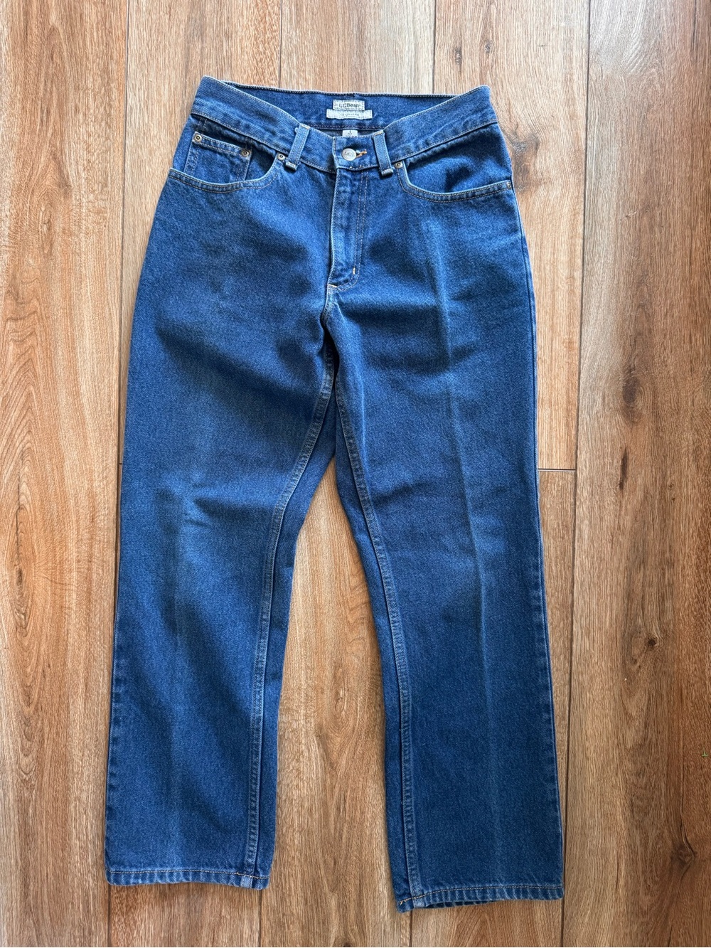 L.L. Bean Women's Straight-Leg Jeans in Blue Denim